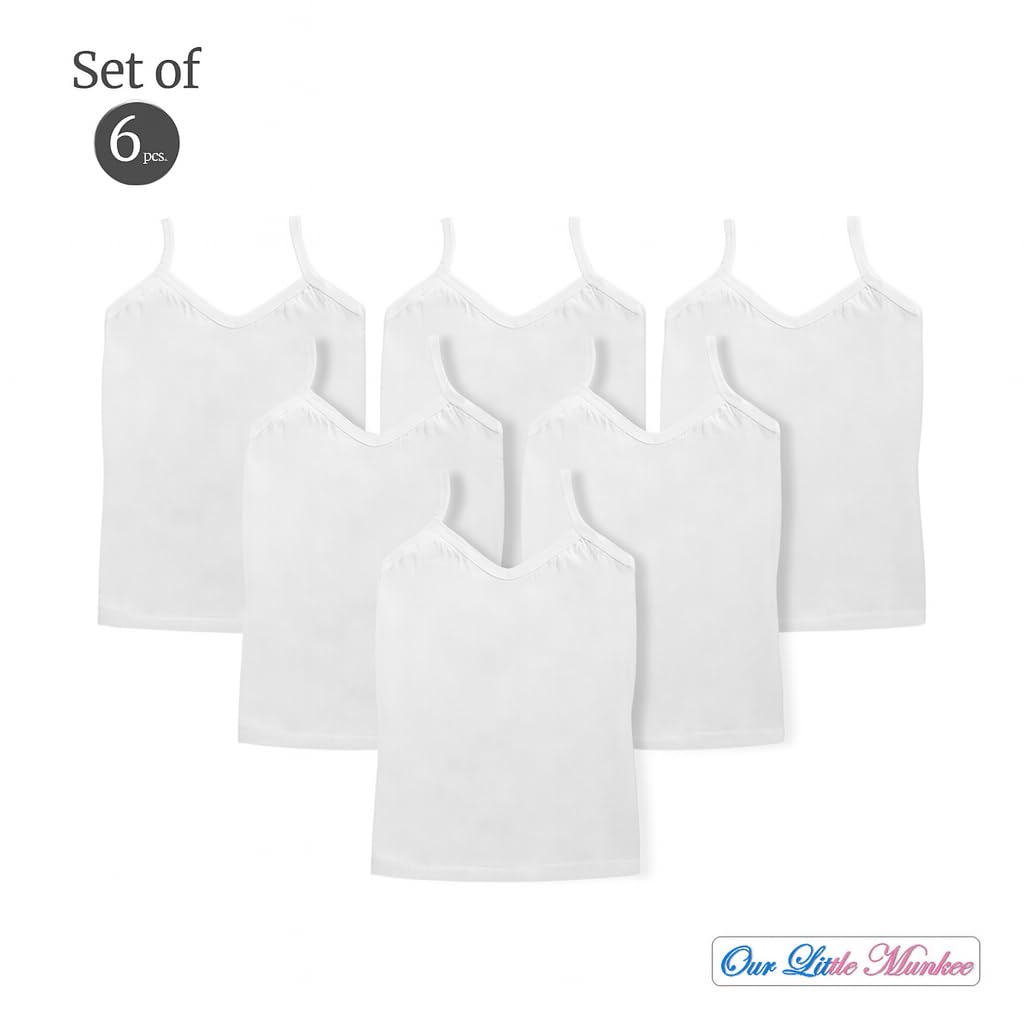 Prime Knits Cotton Girls Camisole - White - Image 3