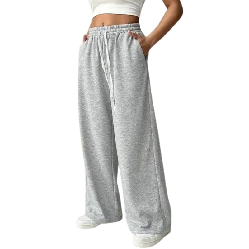 iKnaa Grey Cotton Trousers for Women