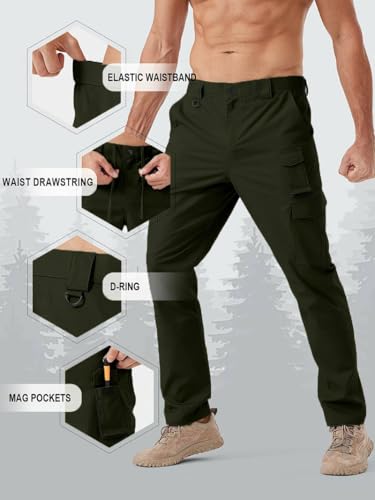 TOPLOT Men Tactical Cargo Pants - Olive - Image 2