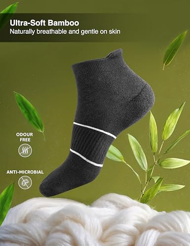 Symbol Bamboo Ankle Socks for Men - Black - Image 2