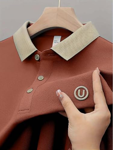 Lymio Men's Orange Polo T-Shirt - Image 4