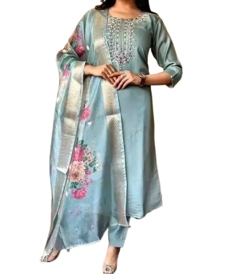 GarbGlide Chanderi Silk Kurti Set for Women