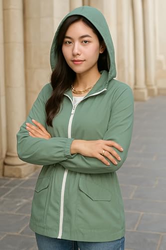 LITZO Women's Winter Bomber Jacket - Solid Zipper Hooded - Image 4