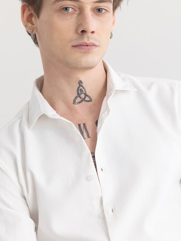 GarbGlide Men's Cotton Casual Shirt - Ivory White - Image 2