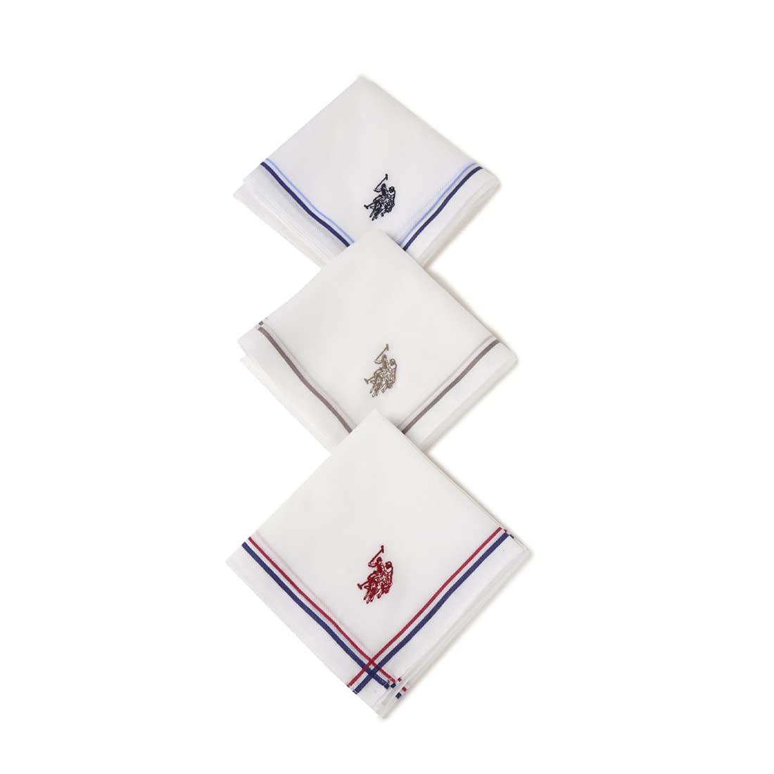 U.S. POLO ASSN Men's Cotton Handkerchiefs - White