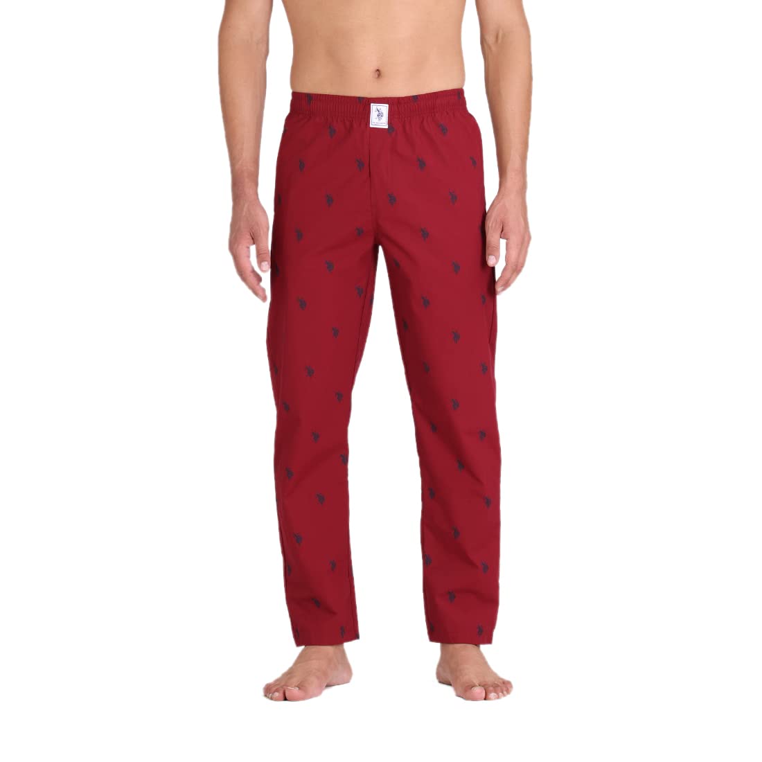 US Polo Association Men's Cotton Pyjama Bottom - Maroon