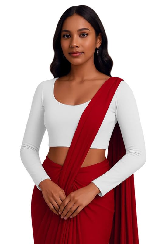 XOLANI Cotton Fitted Saree Blouse for Women - Image 3