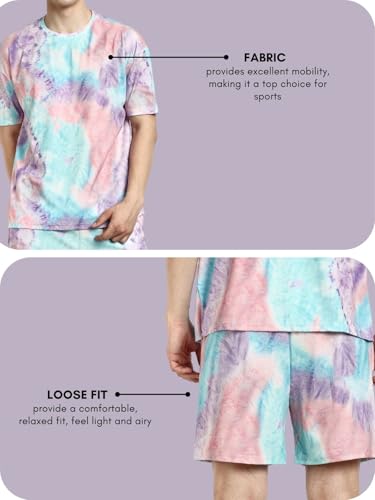 DHRUVI TRENDZ Men Lycra Solid Co-Ord Set - Purple - Image 4