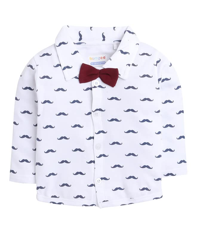 BUMZEE Boys Shirt Waistcoat & Pant Set - Maroon White - Image 3