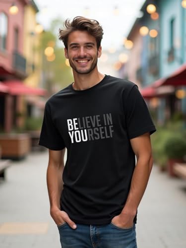 NOBERO Black Cotton Letter Print T-Shirt for Men - Image 2