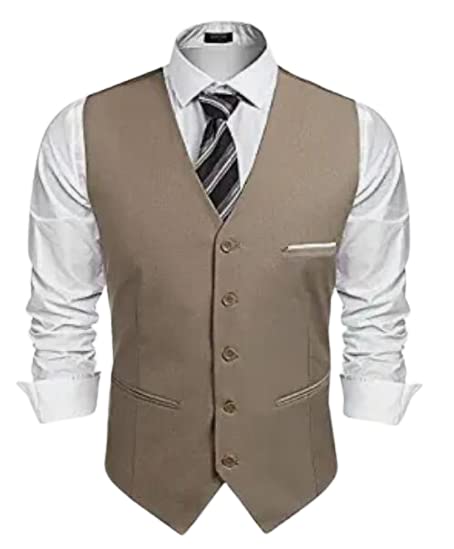 GarbGlide Men's Business Suit Vest - Beige