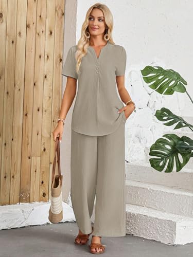 TOPLOT Casual Wear Pant Top Set for Women - Cream - Image 2