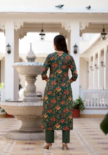 FABNEX Women's Green Kurta Pant & Dupatta Set - Image 4