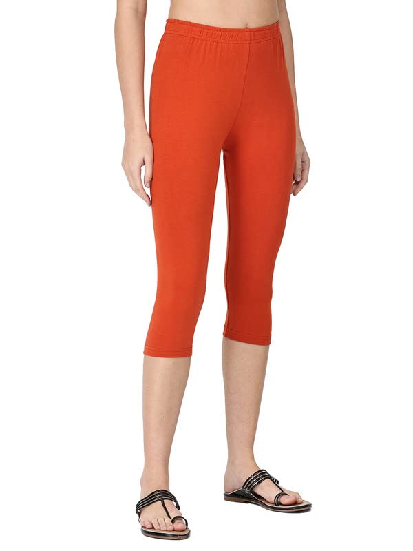 Robinbosky Cotton Lycra Capris Leggings - Rust - Image 4