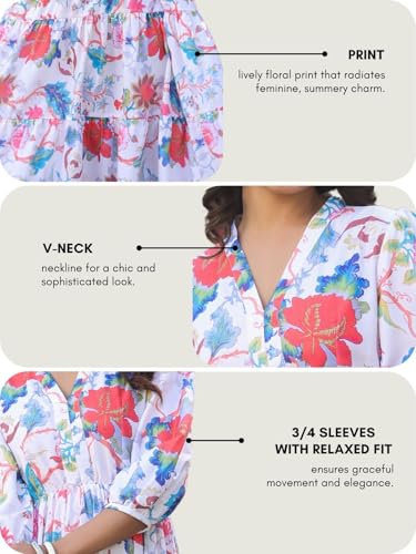 LERIYA FASHION Women's Rayon Western Dress - White - Image 4