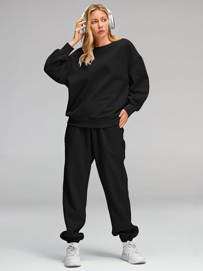 Q Fashion Women Oversize Sweatshirt Track Suit - Image 2