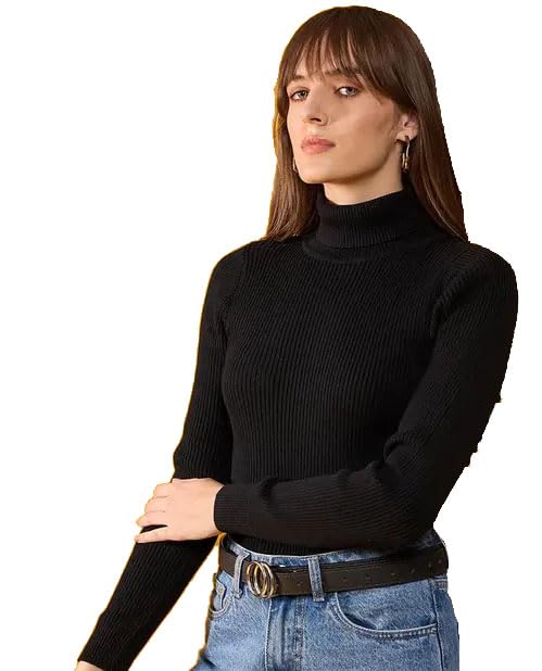 GarbGlide Black Women's High-Neck Top