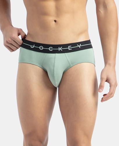 Jockey Men's Briefs - Black & Iceberg Green - Image 3