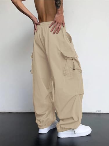 GRECIILOOKS Men's Cargos Trousers - Cream - Image 2