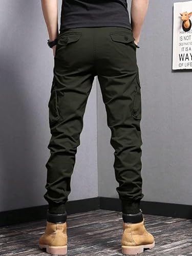 Lymio Men's Olive Green Cargo Pants - Image 4