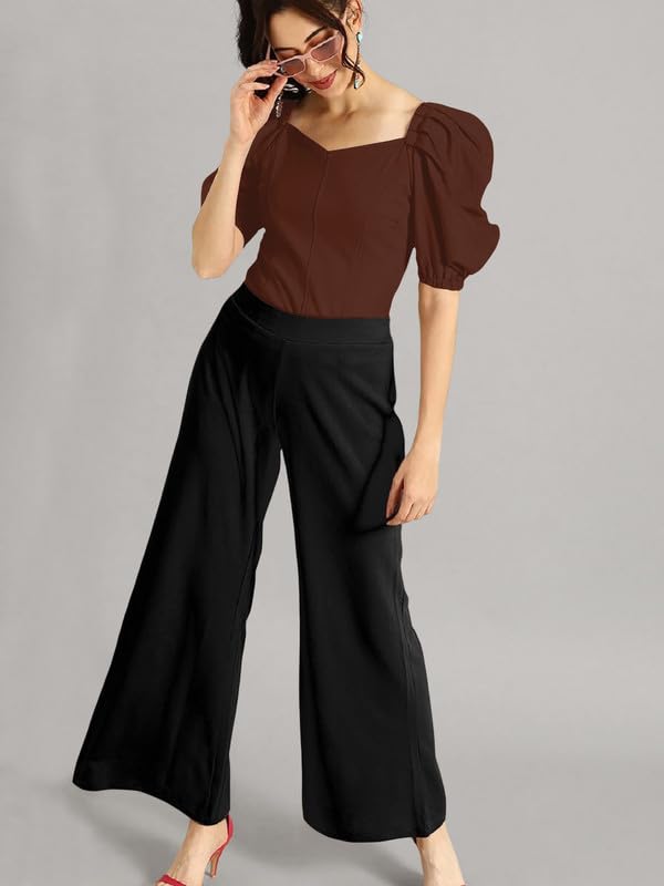Dream Beauty Women V-Neck Casual Top - Coffee Brown - Image 3