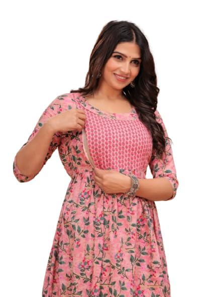 Maternity Kurti with Zipper Feeding for Women