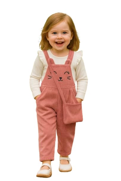 Ninas Baby Girls Top and Dungarees Set - Pink