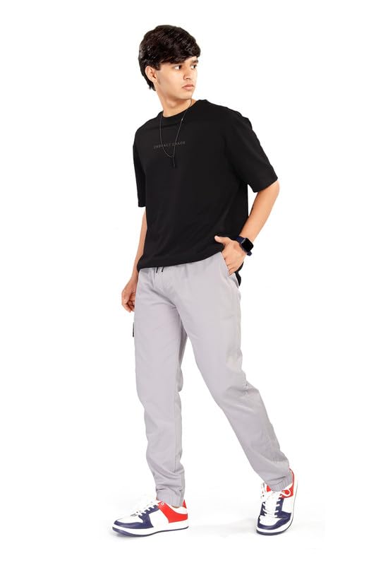 UNOseven Boys Cotton Twill Cargo Jogger Pants - Light Grey - Image 4