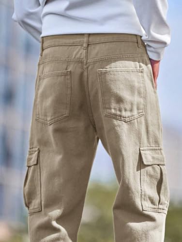 GarbGlide Men Cargo Jeans - Khakhi - Image 4