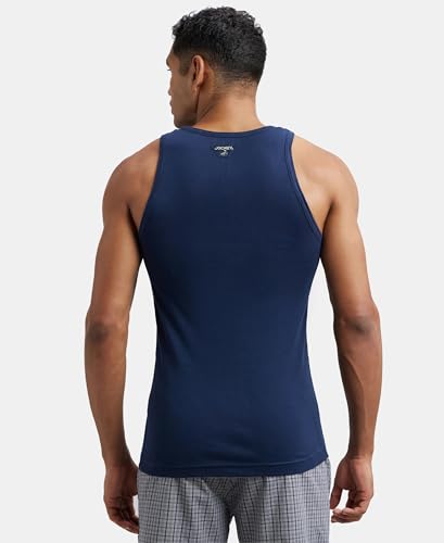 Jockey Men's Cotton Rib Sleeveless Vest - Deep Navy - Image 3