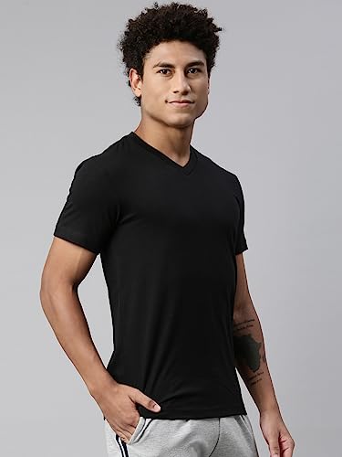 Levi's Men Black Cotton V-Neck T-Shirt - Image 3