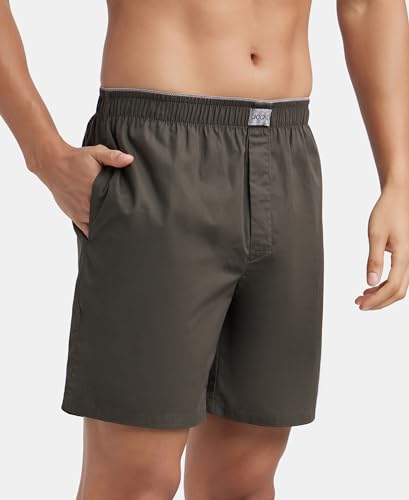 Jockey Men's Boxer Shorts - Deep Olive - Image 2
