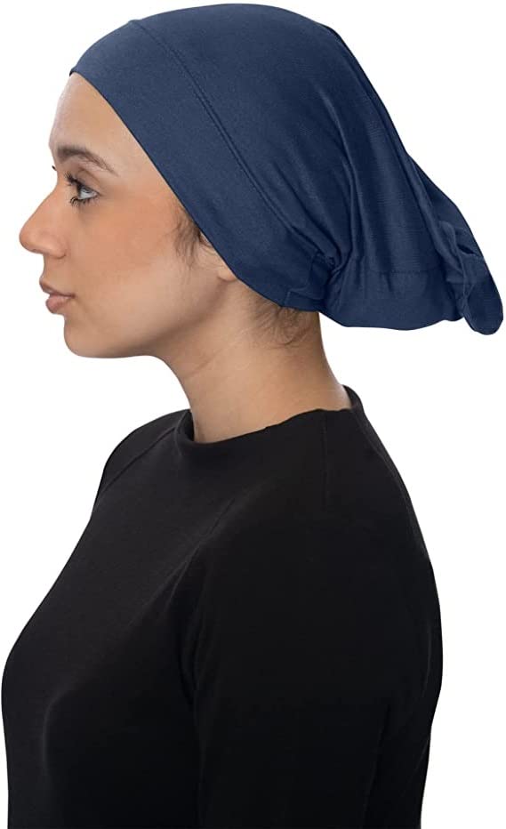 Run India Blue Cotton Hijab Tube & Unisex Headband - Image 3