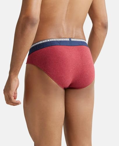 Jockey Men's Cotton Brief - Red Melange - Image 3