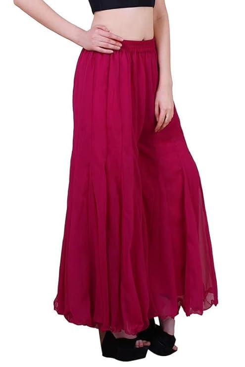 Kicha Georgette Sharara Palazzo for Women - Pink - Image 4