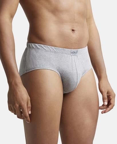 Jockey Men's Super Combed Cotton Brief - Grey Melange - Image 3