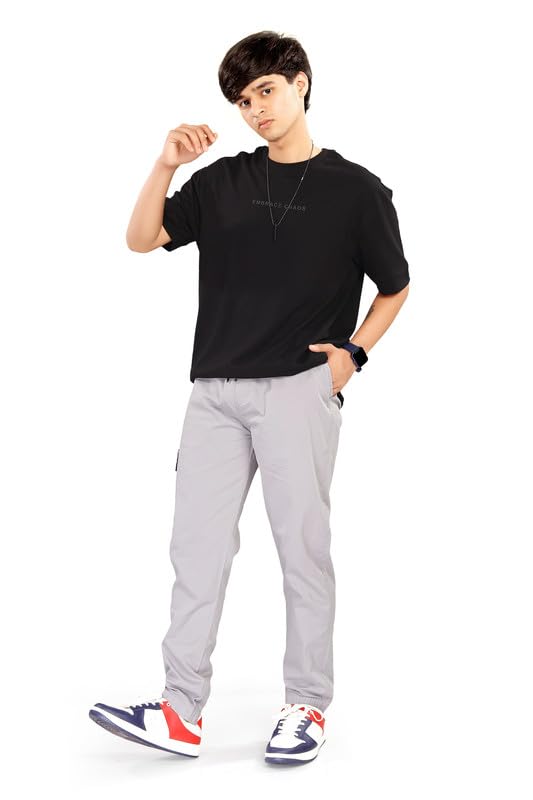 UNOseven Boys Cotton Twill Cargo Jogger Pants - Light Grey - Image 3