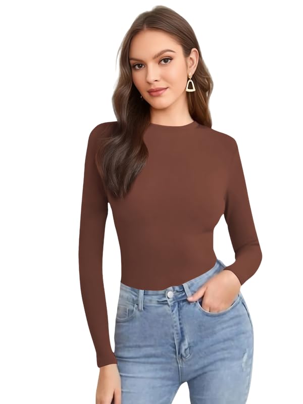 Dream Beauty Women Full Sleeve Top - Coffee