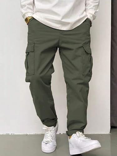 POSHAX Men's Green Cargo Pants - Image 4