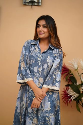 FABNEX Kurta Set for Women - Blue - Image 4