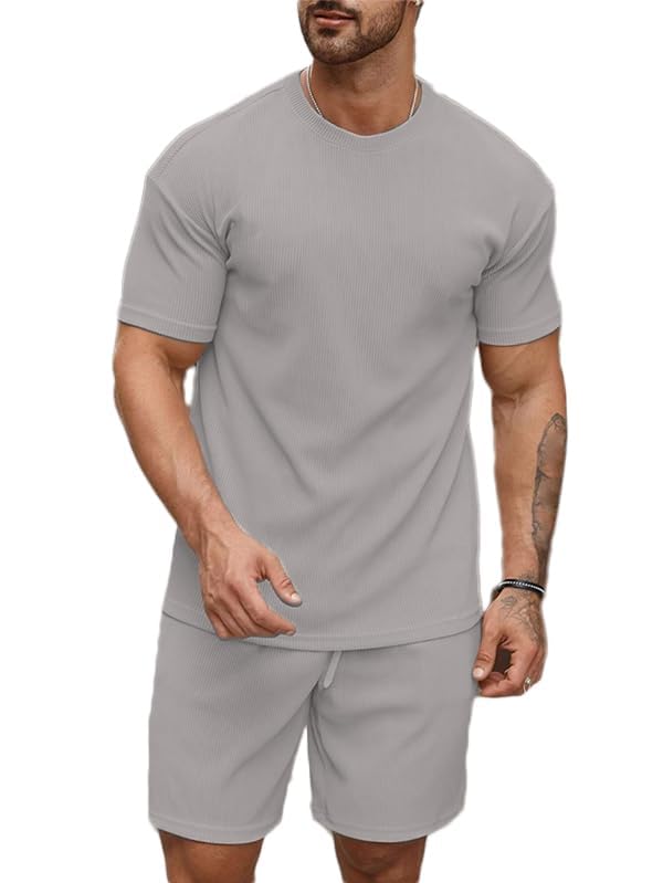 SMOWKLY Men's Grey Cotton Pyjama Set - Image 2