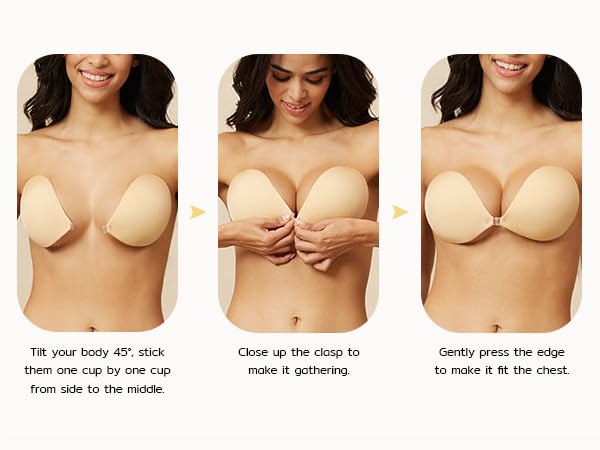 AKHIRAH Women Strapless Push Up Bra - Skin - Image 2