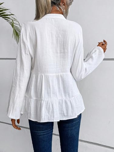 TADKEE Women Polyester Tunic Shirt - White - Image 4