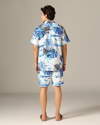 DHRUVI TRENDZ Mens Rayon Co-ord Set Night Dress - Blue - Image 2