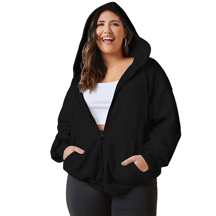 FUNKY MONKEY Women's Zip Up Hoodie - Black
