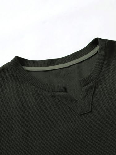 TAGDO Men Waffle Knitted V Neck T Shirt - Image 4