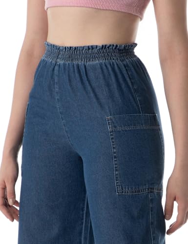 INKD Women's Wide Leg Jeans - Indigo - Image 4