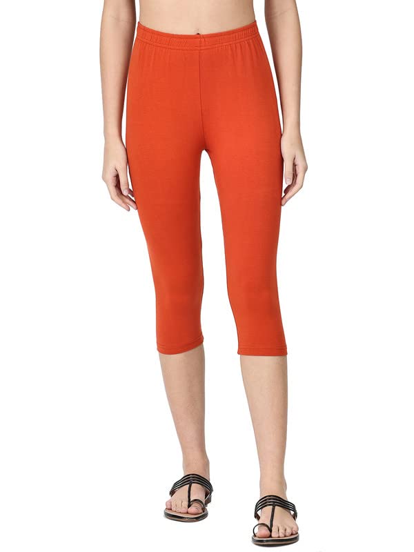 Robinbosky Cotton Lycra Capris Leggings - Rust - Image 2