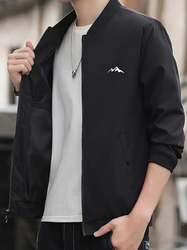 GLASGO Men's Black Bomber Jacket - Image 2