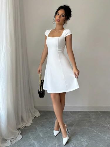 GRECIILOOKS Women's Lycra Western Dress - White - Image 3